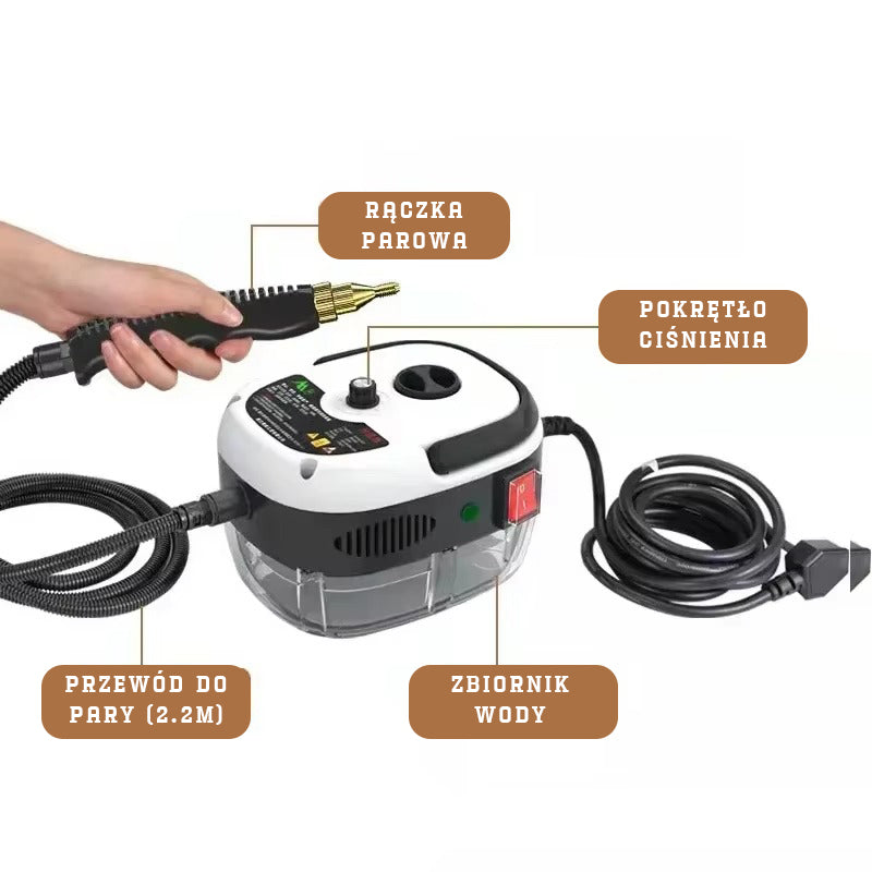 2500W Przenośny Odkurzacz Parowy - Szybkie czyszczenie dla zapracowanych!
